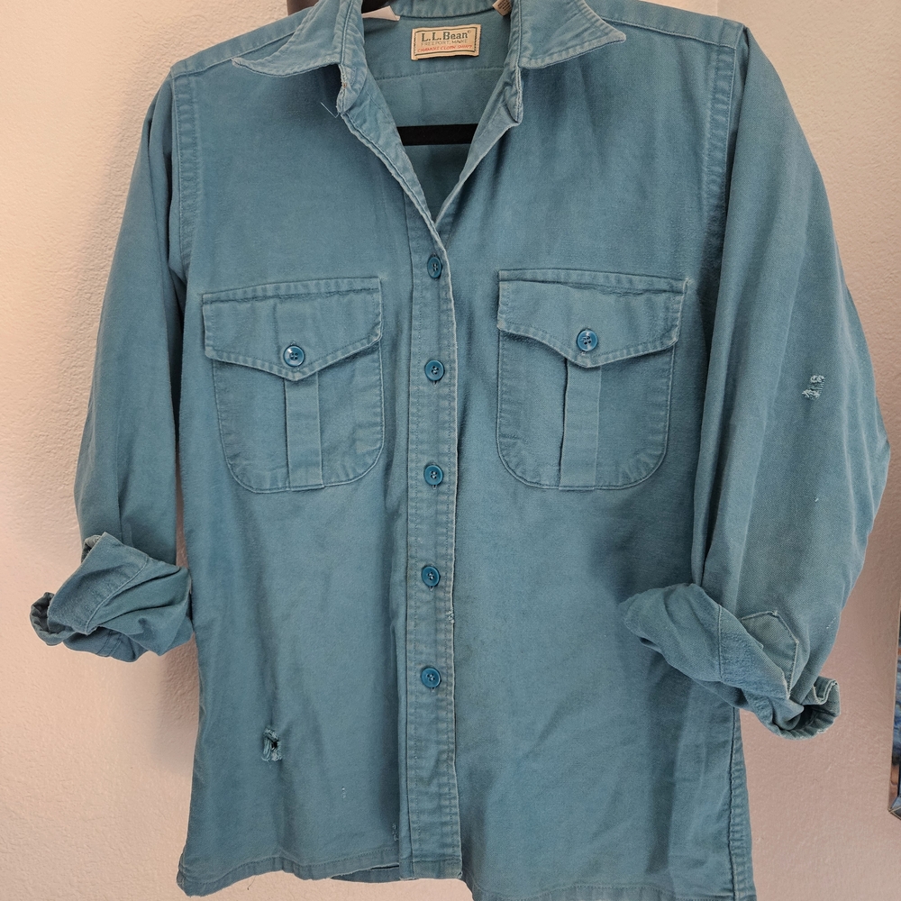 Vintage L.L.Bean Blue Button-Up Shirt
